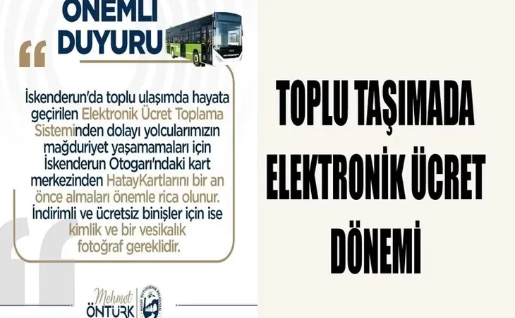 TOPLU TAŞIMADA ELEKTRONİK ÜCRET DÖNEMİ