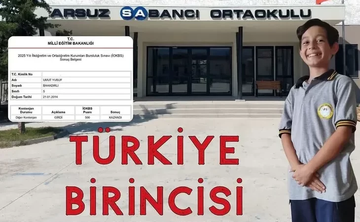 TÜRKİYE BİRİNCİSİ ARSUZ’DAN