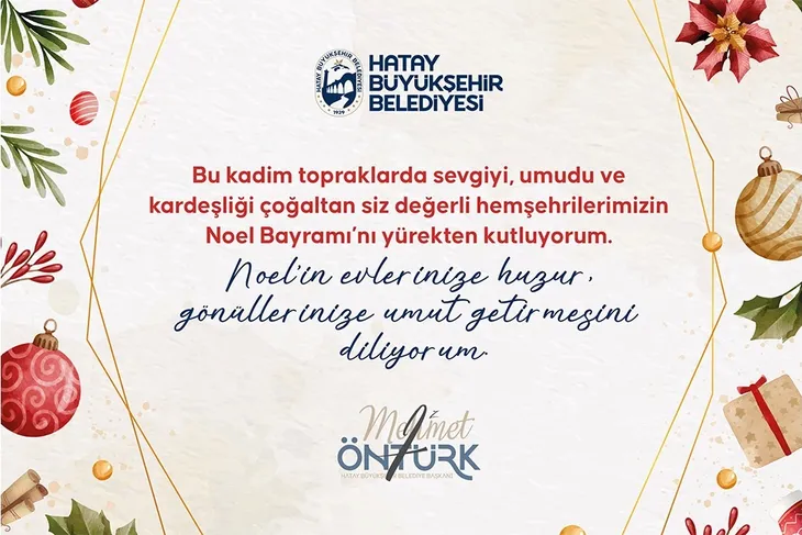 BAŞKAN ÖNTÜRK’TEN NOEL MESAJI